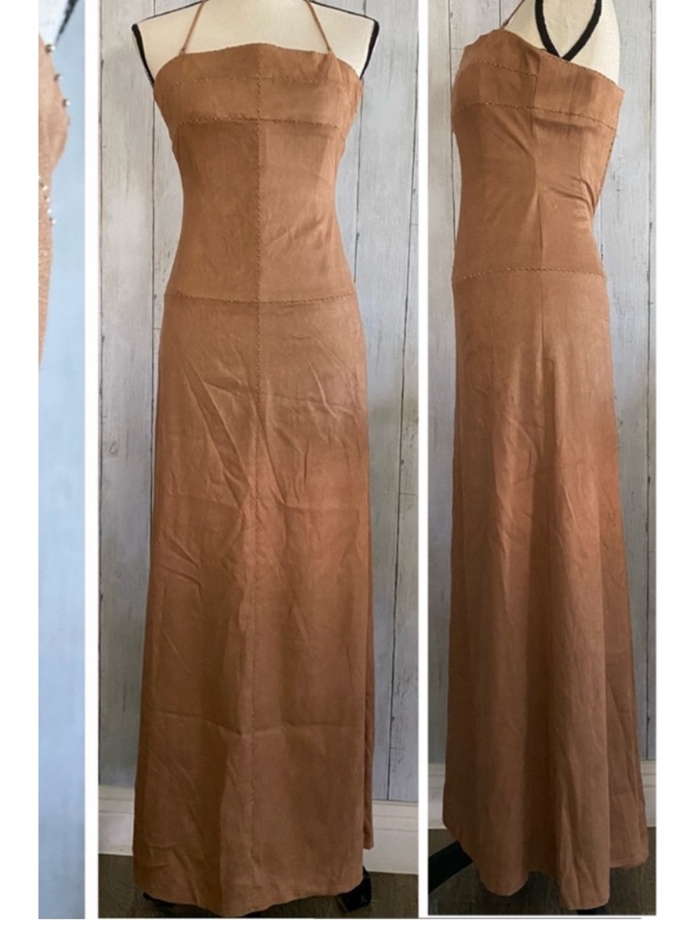 BCBGmaxazria faux suede maxi dress